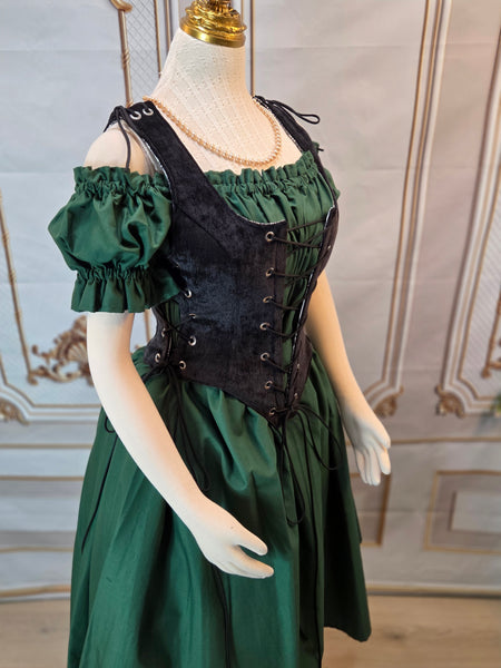 High Back Classic Bodice - Black Chenille