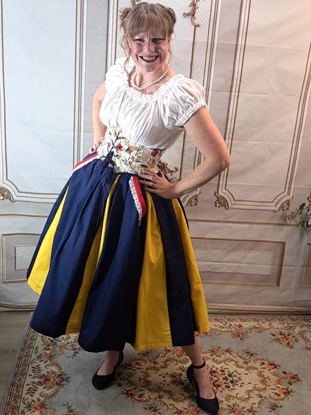 Corset Belt - Navy Blue Chenille