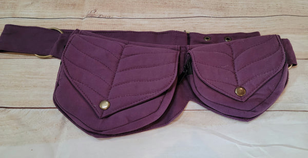Festival Pouch with Leaf Stitching - Variety of Colors