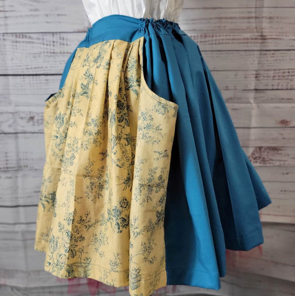 Flirty Length Drawstring Skirt with Pockets - Variety of Floral Prints