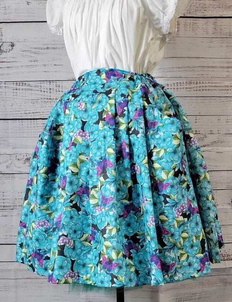 Flirty Length Drawstring Skirt with Pockets - Variety of Floral Prints