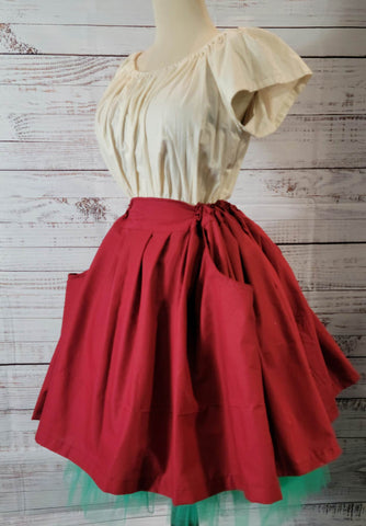 Flirty Length Drawstring Skirt with Pockets - Variety of Colors