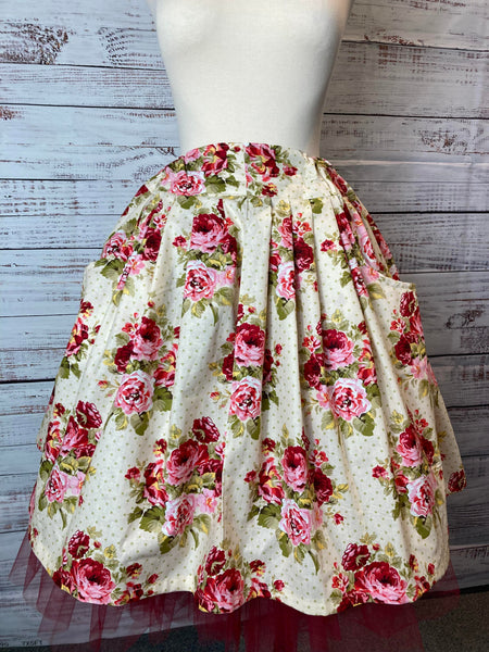 Flirty Length Drawstring Skirt with Pockets - Variety of Floral Prints